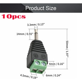 RUNCCI-YUN 10 pieces 3.5 mm jack plug 3.5 mm audio plug 3.5 mm TS mono plug to 2 pin screw terminal socket AUX headphone balum converter 3.5 mm terminal block jack plug 3.5 mm solderless