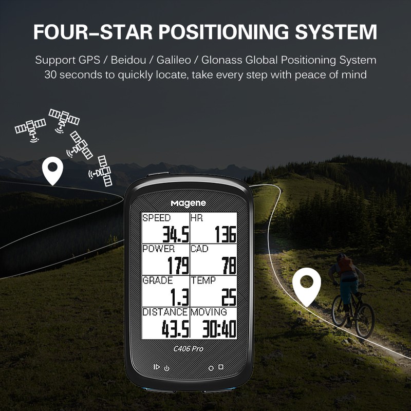 Bicycle GPS Computer Waterproof Wireless ANT+ Smart Bike Speedometer Bicycle