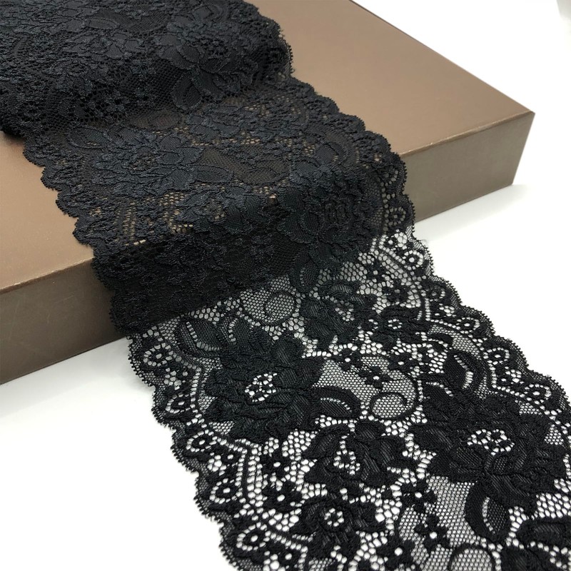 Vupouma 6 Inch Wide Stretch Lace Ribbon Elastic Trim Lace