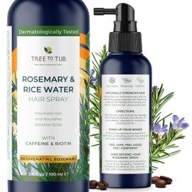 Tree To Tub Rosemary Water Spray for Hair Growth - Fermented Rice Water for Hair Growth Nature's Rosemary Hair Spray & Nourishing Scalp Care