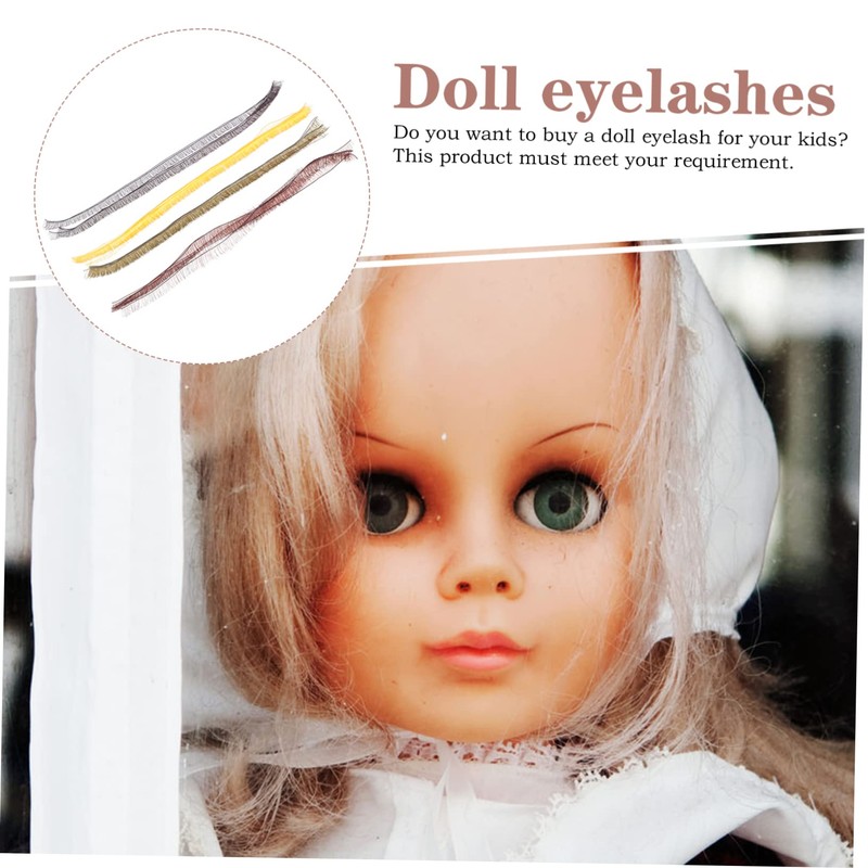 IWOWHERO 20pcs Doll Eyelashes False Lashes for Doll Accessories Safe