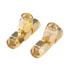 RFaha 3pcs Antenna Adapter SMA Male to Dual SMA Male Connector T Type 3 Way Splitter Antenna Converter(NOT for TV)(F09-3)