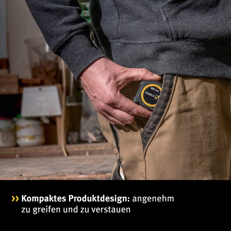 Stabila Pocket Tape Measure BM 100 5M Metric Scale Tape