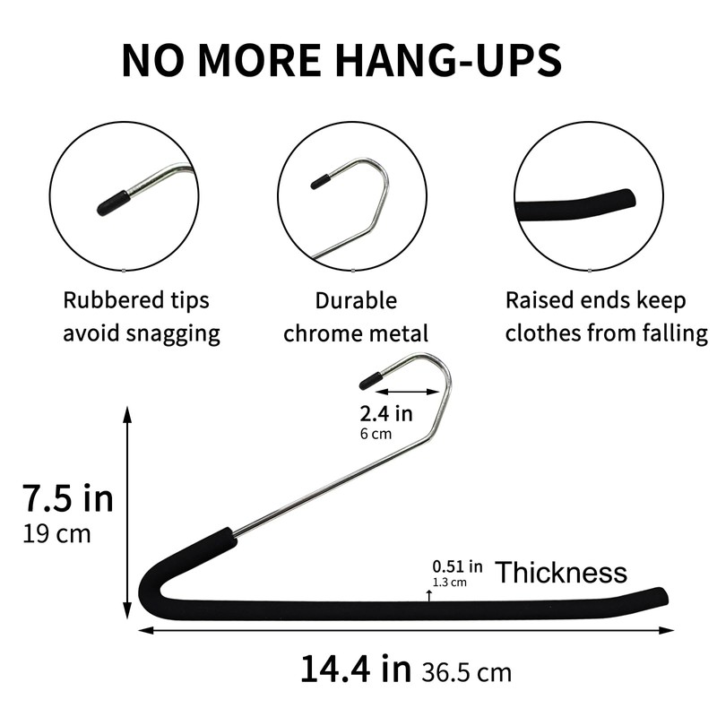 SLMT Pants Hangers Open Ended 10 Pack Heavy Duty Metal