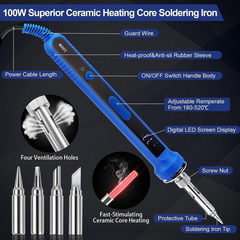 Ltkolben Set 100 W, LED Lt Piston with Temperature Control