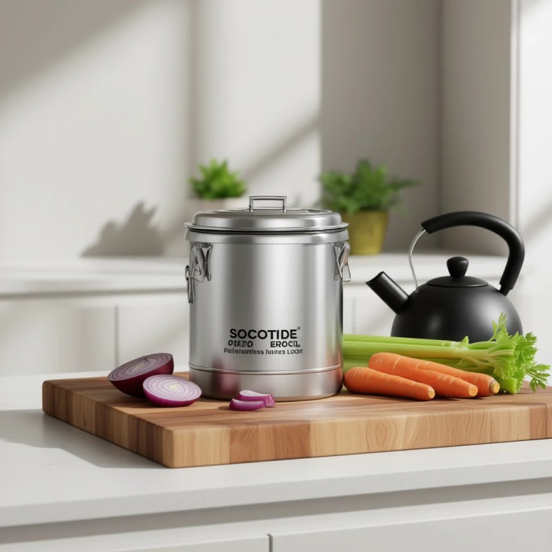 SOCOTIDE 12L Stainless Steel Insulated Stockpot With Lid For Soup