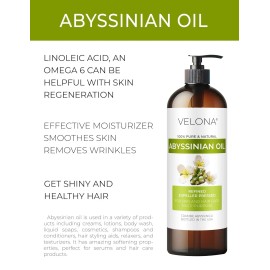 velona Abyssinian Oil 16 oz | 100% Pure and Natural Carrier Oil,Aromathera