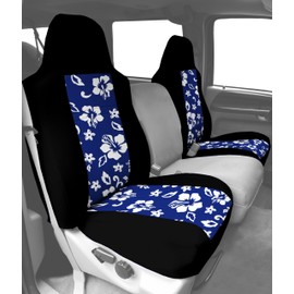 CalTrend Front Highback Buckets Seats, NeoSupreme Seat Covers for 1984-2001 Jeep Cherokee Hawaii Blue Hawaii Blue Insert with Black Trim