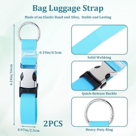 Ptwola 3 Piezas Correas de Equipaje Agarrador Añadir una Bolsa Agarrador de Chaqueta Ajustable Resistente Conector de Cinturón de Maleta Accesorios de Viaje Correas de Mochila Gancho con Hebilla para