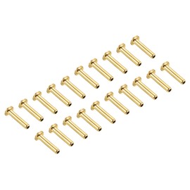 PATIKIL 2 mm 20 Pack Tube Brass Compression Fitting Insert Pipe Support Compression Cuff Fitting