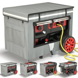 Generator Covers While Running, 32x24x24 Inches, Generator Covers for Outside, 1680+400D Double Layer, Portable Heavy Duty Dustproof/Waterproof GeneratorCovers, for 5000W-10000W Frame Generators, Grey