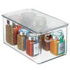 mDesign Plastic Deep Storage Bin Box Container with Lid and