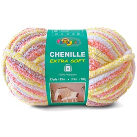 Super Soft Velvet Chenille Yarn for Crocheting and Knitting-Easy to Crochet-Bulky, 3.5oz/93yds of Each Skein-Chunky Plush Yarn for Hand Craft Blanket Ammigurumi DIY (Sunset Glow, 1 Pack)
