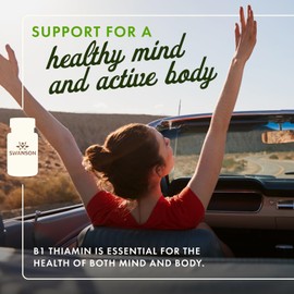 Swanson Vitamin B1 (Thiamin) - Promotes Healthy Metabolism and Provides Energy Support - Natural Vitamin Supplement Supporting Optimum Nerve Cell Function - (250 Capsules, 100mg Each) (2 Pack)