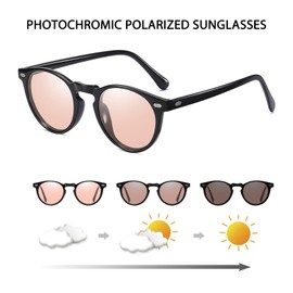 K.LAVER Photochromic Polarized Sunglasses For Men Women UV Protection Round Clear Driving Glasses Anti Glare Eyewear Glasses