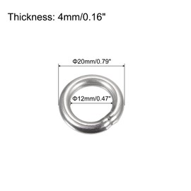 sourcing map Stainless Steel 304 O Rings, 25 Pieces 20 mm (0.79) Outer Diameter 4 mm Thickness Multi-Purpose Metal Welded O Rings Round Rings