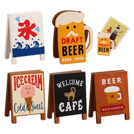 Bootoow Photo Holder with Clips, Pack of 5 Wooden Photo Stands, Note Holder, Desktop Postcard Holder, Business Card Holder, Photo Stand for Bill, Desk, Office, Kitchen, Hotel, Postcard Holder