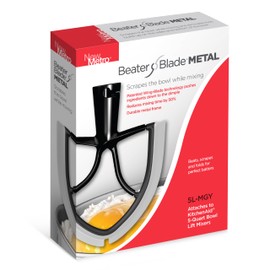 New Metro Design 5L-MGY Beater Blade METAL, compatible w/most KitchenAid 5 Quart Bowl-Lift Stand Mixers, Grey