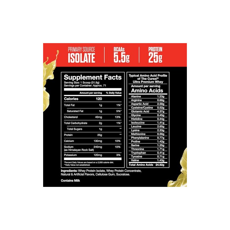 JNX Sports The Curse Ultra Premium Whey Protein Powder Vanilla
