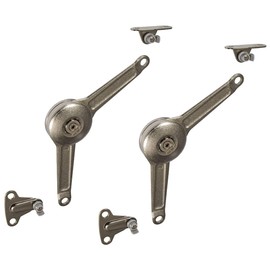 Gedotec Duo flap fitting adjustable for flap height: 200-500 mm, flap hinge including assembly instructions (English language not guaranteed), flap holder, nickel-plated steel, pack of 2 - flap