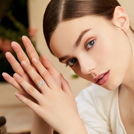 Just Breathe Rings for Women - 925 Sterling Silver Inspirational Jewelry Adjustable Lotus Ring Encouragement Gift for Women