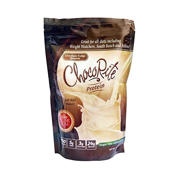 ChocoRite - Protein Shake Mix - Chocolate Fudge Brownie - Sugar Free - 11 Servings - High Protein 24g