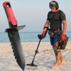 Metal Detecting Shovel with Carry Sheath, Heavy Duty Double Serrated