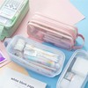 MAMUNU Transparent Pencil Case for Women, blue, Cosmetic bag