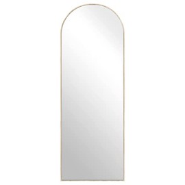 PexFix Arch Floor Mirror 64"x21" Modern Arched-Wood Crowned Full Length Mirror Dressing Mirror Wall Mirror Standing Leaning or Hanging for Bedroom Living Room (Burlywood)