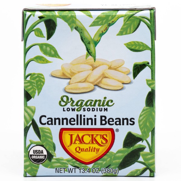 Jack's | Organic Cannellini Beans 13.4 oz. | Filled with Protein & Fiber, Low Sodium & Non-GMO | (8-PACK)