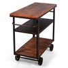 Industrial Bar Cart, Serving Cart with Wheels and Handle, 3-Tier