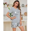 Litherday Women's Pyjamas Set Short Sleeve Cotton Pjs Set Summer