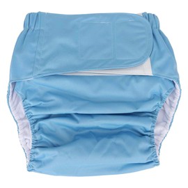 Lwuey Reusable Adult Cloth Diaper, Adults Incontinence Underwear Elderly Nappies Washable with Maximum Absorbency Suitable Waist 19.7-49.9inch for Bedridden Postpartum Patients Overnight(Blue)