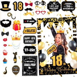 LaVenty 18 Birthday Photo Frame 18 Party Photo Booth Props 18 Birthday Favors for Women or Man 18 Birthday Party Decorations