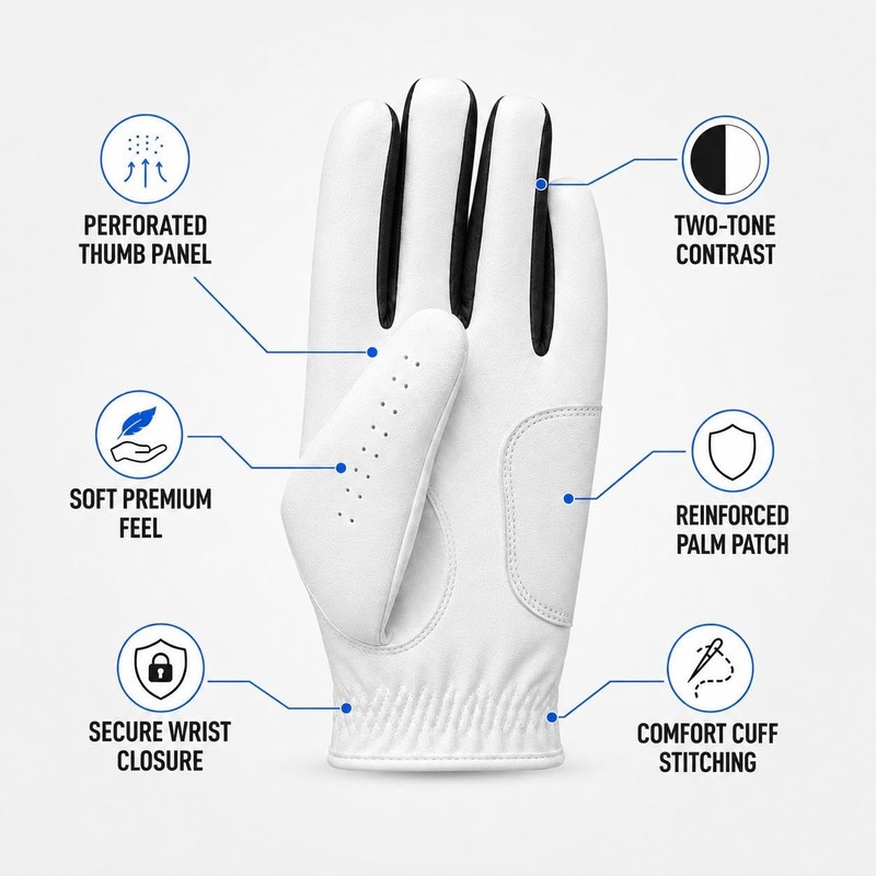 khanna Golf Glove for Men, Left Hand Right Golf Gloves