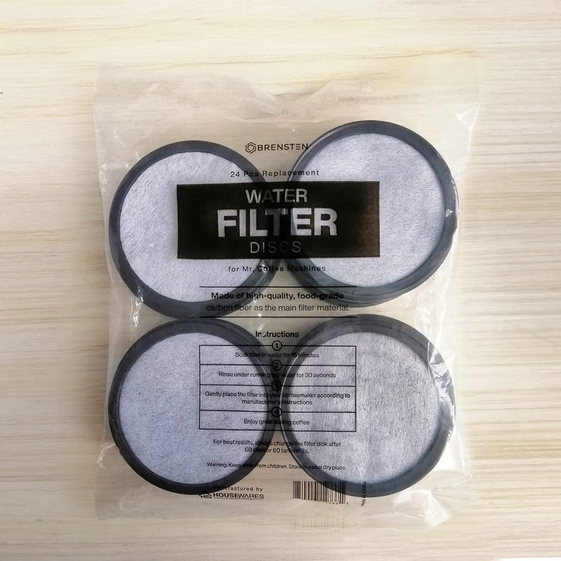 24-Pack Replacement Charcoal Water Filter Discs for Mr. Coffee Brewers