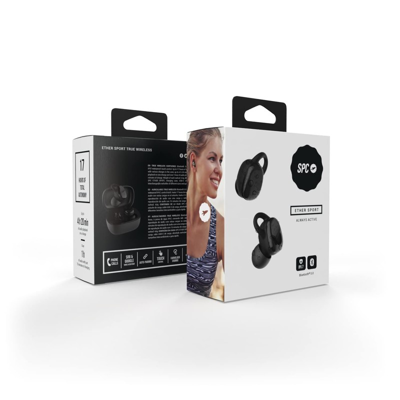 SPC Ether Sport - Kabellose Bluetooth 5.0 Sport-Kopfhörer mit ergonomischem