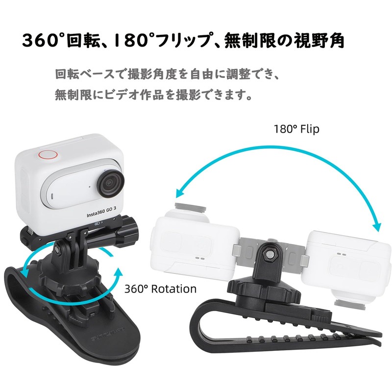 TOMGDRACO Insta360 GO 3 Car Sun Visor Bracket Clip On