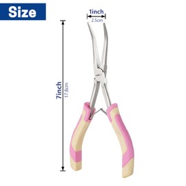 WISEPRO Mini Long Reach Needle Nose Pliers, 7 Inches Straight/Bent Small Long Nose Pliers with Comfort Handle for Wire Wrapping, Electronic Repair, Jewelry Making