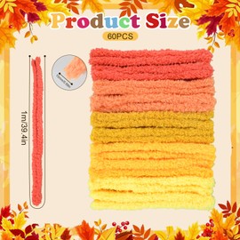 Stranthother 20Pcs 39 Inches Fall Color Pipe Cleaners Chenille Stems Soft Thick Pipe Stems Long Chenille Stems Craft Supplies Coral Fleece Pipe Cleaners DIY Plush for Kids