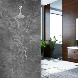 MEER FAUCETS BY CNX | Regadera Redonda de 10 cm, Cromado. Multiposición, Anti-Sarro y Funciona con Presión Baja