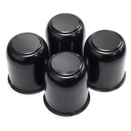 HowioZil 4Pcs 3.19in Trailer Wheel Center Caps Push Through Carbon Steel Hub caps for Truck SUV RV Wheel Rim, High Gloss Black