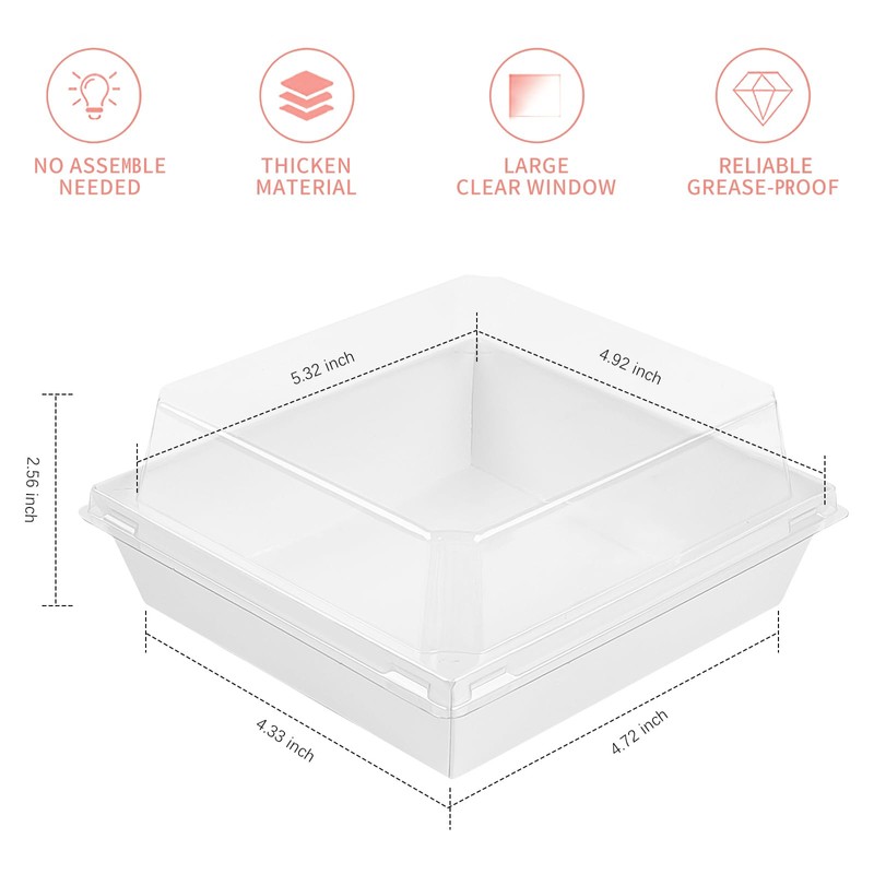 Ocmoiy Small Charcuterie Boxes with Clear Lids, To Go Paper