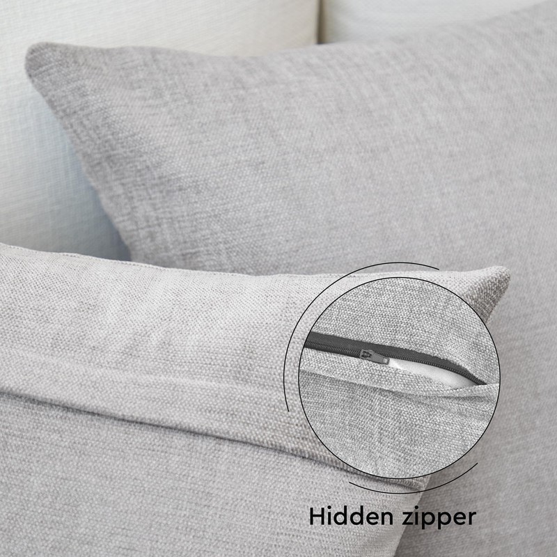 Encasa Homes Chenille Cushion Covers, Set of 2, Solid Colour,