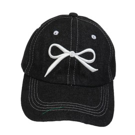 NiceYnn Embrioderied Bow Knot Baseball Cap, Sequin Distressed Hole Denim Baseball Cap, Peak Cap Snapback Hat Sun UV Protection Hat Adjustable Outdoor Sports Casual Hip Top Trucker Dad Hats