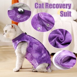 Lianzimau Cat Surgery Recovery Suit Kitten Onesie After Surgery Spay Recovery Suit for Female Surgical Abdominal Wound E-Collar Alternative Wear Pet Anxiety Vest Anti Licking Bodysuit for Cats