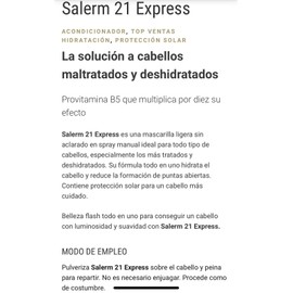 Salerm Cosmetics 21 Express Spray All-in-one Silk Protein 150 Ml/5.04oz