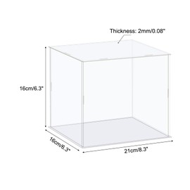 sourcing map Acrylic Display Case Box Clear Dustproof Protection Showcase 21x16x16cm for Collectibles Display