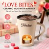 Ceramic Chocolate Fondue Mug Set with Dipping Fork, Mini Tea