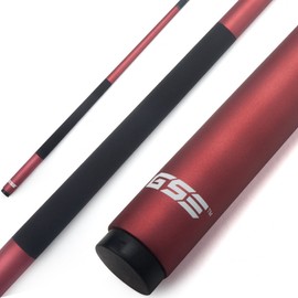GSE 58" 2-Piece Fiberglass Graphite Composite Billiard Pool Cue Stick (Matte Red, 18oz)